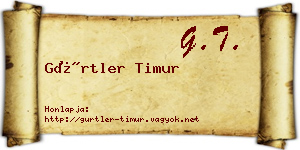 Gürtler Timur névjegykártya