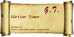 Gürtler Timur névjegykártya